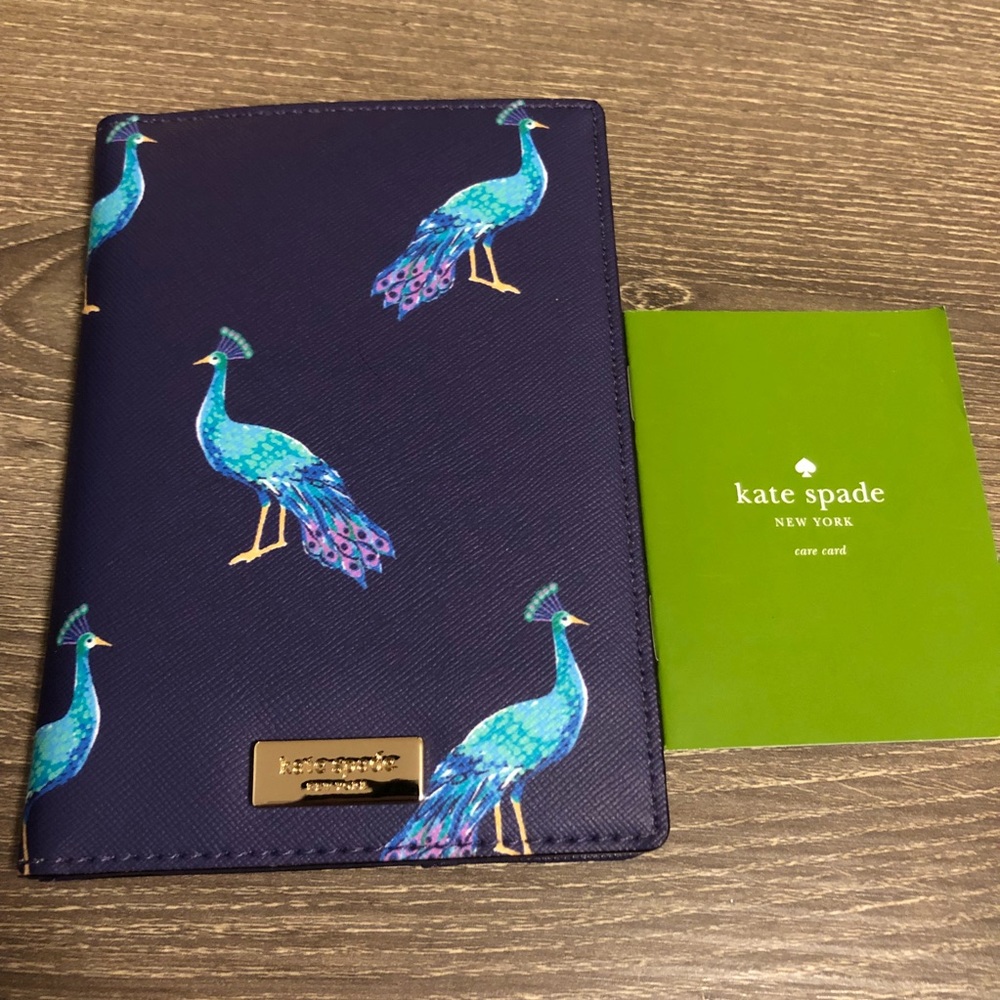 Kate Spade Navy Peacock Print Wallet